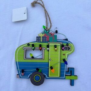 Christmas Ornament Modern Laser Cut Wood Camper MCM Tree New